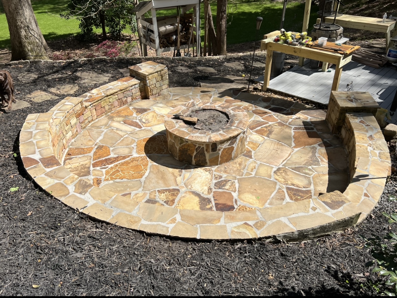 Wash of flagstone patio in Roswell, GA